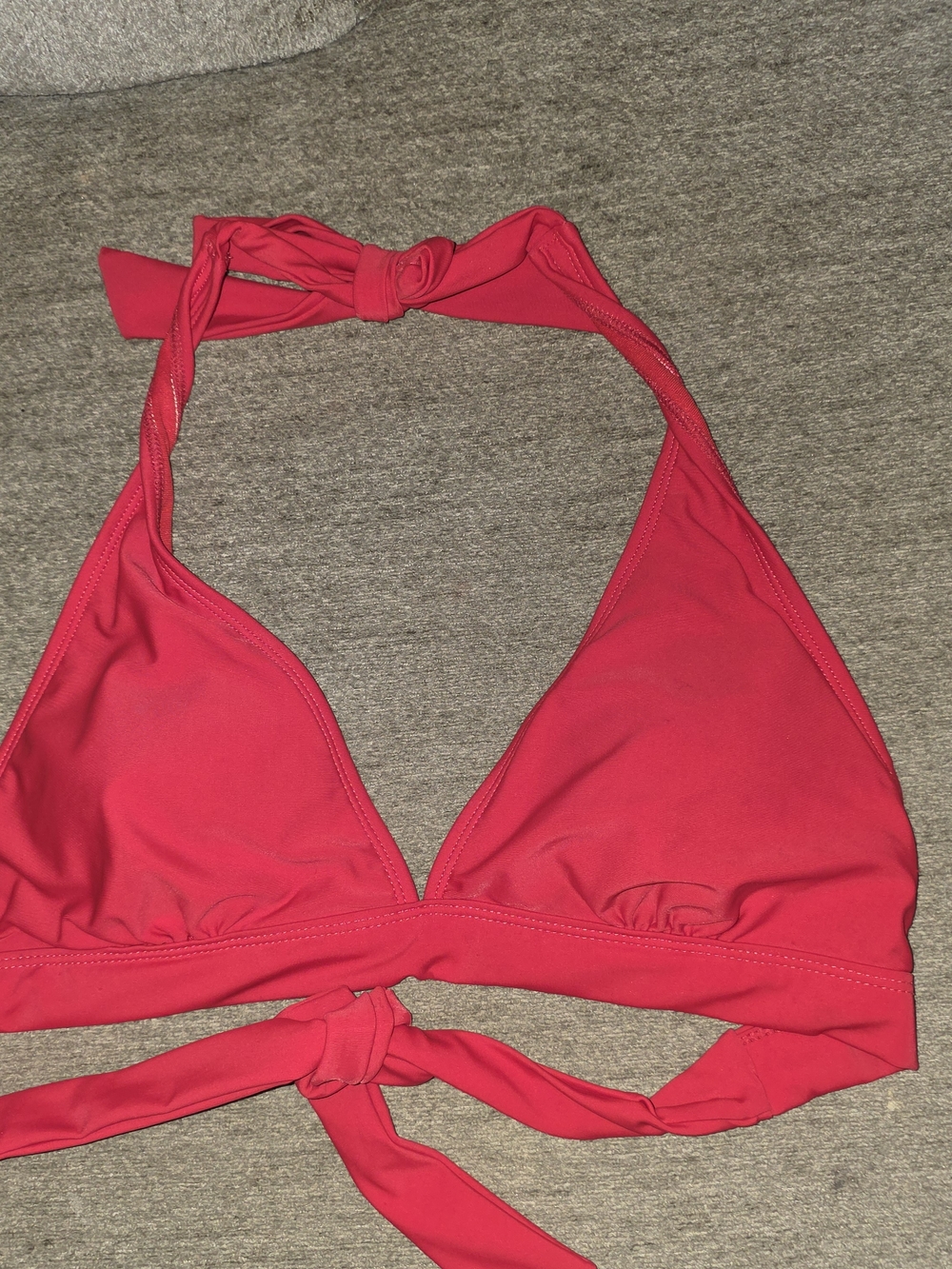 Catalina Red Halter Bikini Top Large